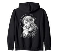 Orando a Jesús Diseño Gráfico para Amantes de la Iglesia Fe Sudadera con Capucha