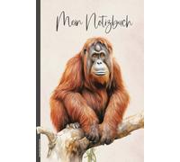 Orang Utan Notizbuch: Menschenaffen Buch für Notizen schönes Notizheft A5 Dot Grid mit Affen Motiv von Orangutan Geschenk für Affenliebhaber und Tierfreunde praktisch als Schreibheft und Tagebuch