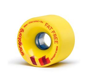 Orangatang Fat Free 65 mm 86a Freeride Longboard Skateboard Wheels (Yellow, Set of 4)