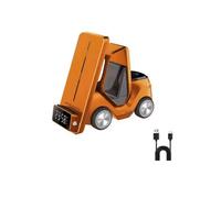 (Orange) 3-in-1 Forklift Wireless Charging Station with Clock & Ambient Light