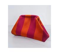 (Orange-30x20x11cm) Summer Woven Crochet Purses for Women Beach Clutch Handbags 2025 Dumpling Hobo Casual Colorblock Bag Ladies Ruched Cloud Purse