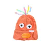 (orange) Adorkable Unisex Beanie Hat Girls Full Lips Style Photo Props Versatile Baggy Cap Hat for Autumn and Winter Yellow