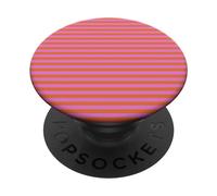 Orange and Pink Stripes Geometric Horizontal Lines Pattern PopSockets PopGrip Adhesivo