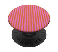 Orange and Pink Stripes Geometric Vertical Lines Pattern PopSockets PopGrip Adhesivo