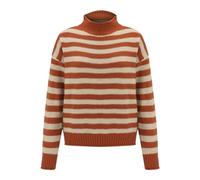 Orange and White Striped Sweater Contrast Half Turtleneck Sweaters Retro Knitted Loose Causal Oversized Outfits