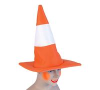 Orange and White Traffic Cone Fancy Dress Hat (gorro/sombrero)