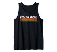 Orange Beach Alabama Retro Rayas Diseño Isla Bali Camiseta sin Mangas