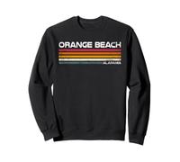 Orange Beach Alabama Retro Rayas Diseño Isla Bali Sudadera