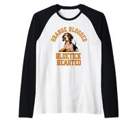 Orange Blooded Bluetick Hearted, Tennessee Pride Design Camiseta Manga Raglan