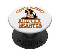 Orange Blooded Bluetick Hearted, Tennessee Pride Design PopSockets PopGrip Adhesivo