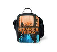 (Orange)Bolsa de lonchera aislada con patrón de Stranger Things bolsas de picnic al aire libre regalos niños