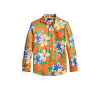 Orange Camisa de lino Classic Fit con flores S