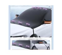 (orange)Car Windshield Cover for Ice and Snow, Magnetic Windscreen Cover Thickened Protective Frost Cover with Mirror Cover, All Weather