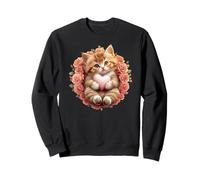 Orange Cat Floral Tabby Cat Lady Cat Heart Kitten Cat Lovers Sudadera