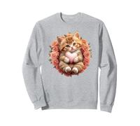 Orange Cat Floral Tabby Cat Lady Cat Heart Kitten Cat Lovers Sudadera