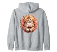 Orange Cat Floral Tabby Cat Lady Cat Heart Kitten Cat Lovers Sudadera con Capucha