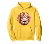 Orange Cat Floral Tabby Cat Lady Cat Heart Kitten Cat Lovers Sudadera con Capucha