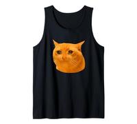 Orange Cat Funny Crying Cat Meme Hilarious Weird Cat Face Camiseta sin Mangas