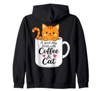 Orange Cat Mom Funny Coffee & Cats Graphic Sudadera con Capucha