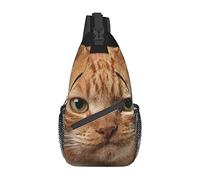Orange Cat Sling Backpack Chest Crossbody Bag Casual Daypack para Hombres y Mujeres