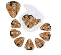 Orange Cats - Púas de guitarra de celuloide de diferentes grosores, paquete de 12 púas de guitarra con caja de almacenamiento personalizada para púas de guitarra acústica
