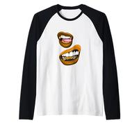 Orange Color Talk That-x2 Gráfico Naranja Camiseta Manga Raglan