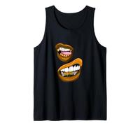 Orange Color Talk That-x2 Gráfico Naranja Camiseta sin Mangas