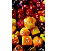 Orange D20 Polyhedral Dice A5 Lined Hardback Glossy Notebook: dnd Gifts, dnd Notebook a5, d20 notebook