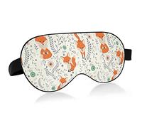 Orange Foxes Fox On Vintage Floral Flowers Eye Masks Cover Blocks Light Sleep Mask Shade Cover Blindfold Relajante Eyeshade Cover con correa ajustable para la cabeza para hombres, mujeres y niños