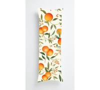 Orange Fruit Body Pillow Case Cover 50x135cm, Long Backrest Cushion Pillow Protector with Zipper, Decorative Bedding Pillowcase, Soft Body Pillow Cover for Couch Bedroom Leaves