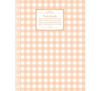 Orange Gingham Lace-Themed College-Ruled 8.5"x11" Notebook: Soft Coquette Cute Pastel Journal with Adorable Ribbon Design - Perfect for Essential Stationery, School Notes, Teens & Women <3