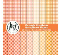 Orange Gingham Scrapbook Paper Pad: Shades of Orange Collage Papers, Craft Paper for DIY Card Making, Scrapbooking, Junk Journaling, Mixed Media, ... Arts and Crafts for Kids, 8.5 x 8.5 inch
