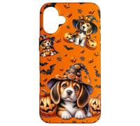 Orange Halloween Accessories Bats and Pumpkins Cute Beagle Carcasa para iPhone 16 Plus