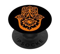 Orange Hamsa Yoga Mediación PopSockets PopGrip Adhesivo
