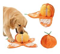 Orange Hide and Seek - Juguete de peluche para perros, 3 en 1, paquete interactivo chirriante con papeles arrugados, juguetes de rompecabezas para cachorros para perros pequeños y medianos (A)