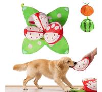 Orange Hide and Seek Plush Dog Toy, Easy to Clean Watermelon Snuffle Toy, Nosework Pet Toys with Crinkle Paper, Interactive Puzzle Toys for Small, Medium & Large Dogs (Watermelon)