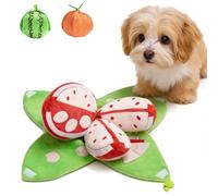 Orange Hide and Seek Plush Dog Toy, Watermelon Hide and Seek Dog Toy with Crinkle Paper, 3 in 1 Interactive Squeaky Bundle Pack with Crinkle Papers, Sniffing Mat That Can Hides Snacks (Watermelon)