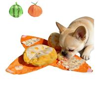 Orange Hide and Seek Plush Dog Toy, Watermelon Hide and Seek Dog Toy with Crinkle Paper, 3 in 1 Interactive Squeaky Bundle Pack with Crinkle Papers, Sniffing Mat That Can Hides Snacks (Orange)