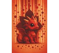 Orange Lotus Dragon || Lined Notebook, 6x9, 120 Pages: For journaling, writing, sketching, and everyday notes with a touch of fiery charm