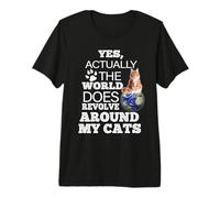 Orange Maine Coon Cat The World Does Revolve Around My Cats Camiseta Premium
