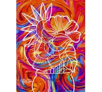 Orange Mango, Lava Florals, Flower-Detailed, 8x11 Page, Hardcover Journal, Art Pad, Sketchbook, Drawing Book: Created With Hand-Drawn Art By: Artist Mary Elisabeth Linder @ MaryEMade