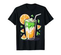 Orange Matcha Latte T-Shirt Iced Green Tea Lover Gift Kawaii Camiseta