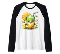 Orange Matcha Latte T-Shirt Iced Green Tea Lover Gift Kawaii Camiseta Manga Raglan