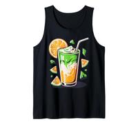 Orange Matcha Latte T-Shirt Iced Green Tea Lover Gift Kawaii Camiseta sin Mangas