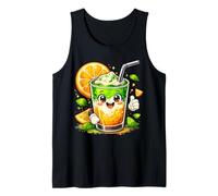 Orange Matcha Latte T-Shirt Iced Green Tea Lover Gift Kawaii Camiseta sin Mangas