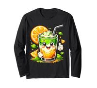 Orange Matcha Latte T-Shirt Iced Green Tea Lover Gift Kawaii Manga Larga