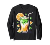 Orange Matcha Latte T-Shirt Iced Green Tea Lover Gift Kawaii Manga Larga