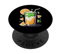 Orange Matcha Latte T-Shirt Iced Green Tea Lover Gift Kawaii PopSockets PopGrip Adhesivo