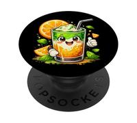 Orange Matcha Latte T-Shirt Iced Green Tea Lover Gift Kawaii PopSockets PopGrip Adhesivo