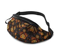 Orange Monarch Butterflies Running Fanny Pack para Hombres Mujeres Riñonera Pack Sling Bag Hombro Mochila con Correa Ajustable para Viajes Senderismo Deportes
